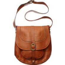 Patricia Nash Leather Barcelona Saddle Bag - Medium Tan