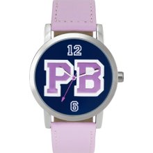 Paul's Boutique Women's Quartz Watch With Blue Dial Analogue Display And Pink Plastic Or Pu Strap Pa012pk