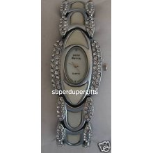 Peire Bernie Crystal And Stone Silver Ladies Watch