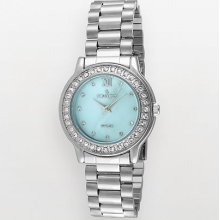 Peugeot Silver Tone Crystal And Mother-Of-Pearl Watch - Made With