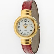 Peugeot Vintage Red Leather Cuff Watch (Red Leather Cuff Watch)