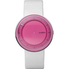 Philippe Starck PH5040 Womens Pink Dial and White Leather Watch