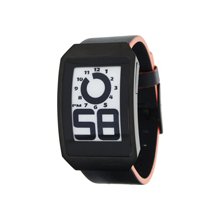 Phosphor E Ink Digital Hour Black Ion Watch with Leather Band