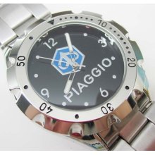 Piaggio Motorcycle Stainless Wrist Watch Black