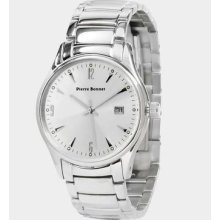 Pierre Bonnet 6260/s Wrist Watch Men Stainless Steel Silver Dial Date Window