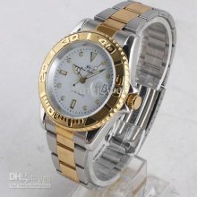 Price Off Men 2-tone Golden Rim Mechanical Automatic Wristwatch Date