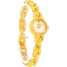 Pulsar Ladies Diamond Fancy Gold Tone Bracelet Dress Watch PRYB02