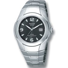 Pulsar PUA101X Men's Stainless steel Solar Black Dial