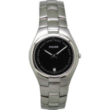 Pulsar PVK077 Men Stainless Steel Sport Watch Black Dial