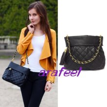 Quilted Chain Crossbody Bag Tote Classic Hand Tassel Shoulder Accessory Arafeel