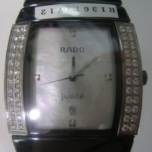 Rado Sintra Jubile Men's Watch Quartz Black Ceramic Diamond Mop Dial Original