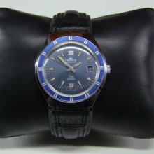 Rare 70's Fortis Club 2000 Blue Dial Date Auto Man's