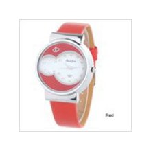 Red - Chic Quartz Watch with Rhinestones Decor for Lady