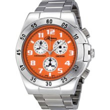 Reliance By Croton Chronograph Orange Dial Stainless Steel Mens Watch