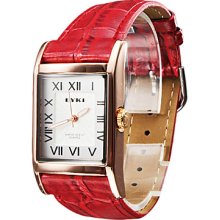 Resistant Women's Water Style PU Analog Quartz Wrist Watch (Red)