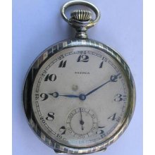 Revue / Saxonia Art Deco Silver&niello Pocket Watch