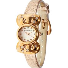 Ribbon Ladies Watch with Rose Gold Leather Band ...