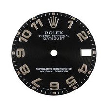 Rolex Datejust Factory Midsize Concentric Dial, Black, White Gold Arabic