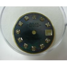 Rolex Datejust Ladies Diamond Dial Black Mop Pearl Stainless Steel 69178 6917