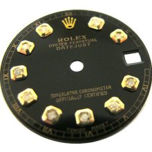 Rolex Datejust Mens Diamond Dial Quick Set Black Color For Gold Watch