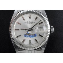 Rolex Datejust, Stainless Steel Race Car Dial, White Gold Bezel