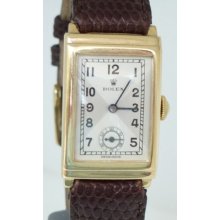 Rolex Dauphin 9ct Gold Deco Oblong Wrist Watch Circa 1936