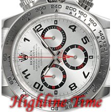 Rolex Daytona White Gold Silver Dial Inner Bezel Engraved Mint 116509