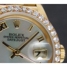 ROLEX - Ladies 18kt Gold 26mm President - MOP Roman Dial - 69178