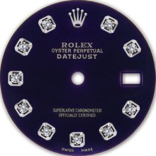 Rolex Mens Datejust Stainless Steel Purple Color Dial With Diamond Accent