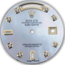 Rolex Mens Day Date President White Mop Mother Of Pearl Dial Diamond Accent