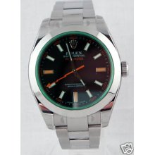 Rolex Milgauss Green Crystal Mens Watch