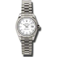 Rolex President White Gold 179179 WSP WOMEN'S WATCH