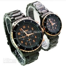Rose Gold Luxury Lovers Wrist Watches Black Fashion Designer Quartz