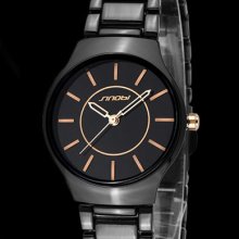 Rose Gold Time Point Women Noble Wristwatch Stainless Steel Sport Quartz Watch