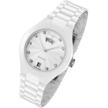 Rougois Ladies White Ceramic 10 Diamond Watch Rg61059l