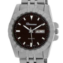 Rousseau Mens Stainless Steel Bracelet/brown Dial