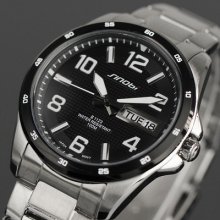 Royale Army Mens Date&day Quartz Watch Stainless Steel Waterproof 100m Gift