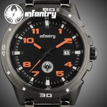 Royale Infantry Menâ€˜s Man Stainless Steel Wrist Quartz Sports Watch Gift Box