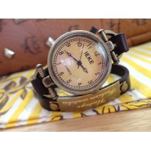 SALE 80-20%OF: Leather Wrist Watch for Men and Women Classic - Women Man Hand Crafted Watch . Leather Wrist Watch. Vintage watch
