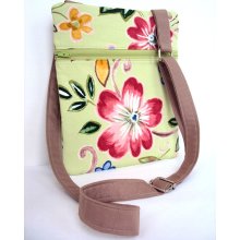 SALE Hip Bag - Cross Body - Sling Bag - Errand Runner CLEARANCE (Pink Green Floral)
