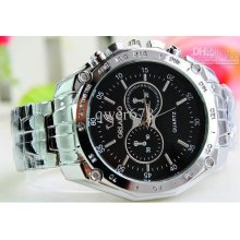 Sale New Version 2012 Gift Big Dial Quartz Watch Man Steel Belt Busi