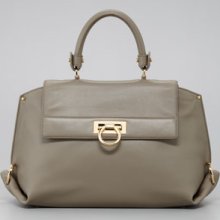 Salvatore Ferragamo Sofia Satchel Bag, Light Gray