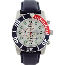 Sartego SPC61-L Ocean Master Diver Chronograph Silver Tone Dial Strap