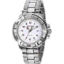Sector 240 Series White Dial Stainless Steel Mens Watch 3253240045