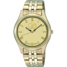 Seiko Men`s Gold Tone Case Watch W/ Bracelet And Custom Medallion Dial