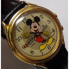 Seiko Mickey Mouse Men's Misical Alarm Gold Watch