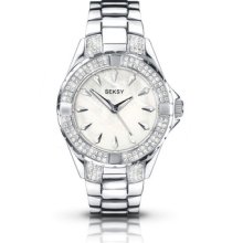 Seksy Sekonda Ladies Watch Intense Mop White Dial Stainless Steel Bracelet 4522