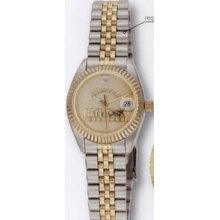 Selco Geneve Lady Commander Medallion Two Tone Watch