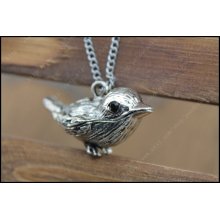 silver bird steampunk jewelry antique necklace vintage style gift idea