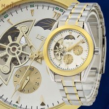 Silver Dial Helm Date/night Tourbillon Mechanical Stainless Steel Wrist Watch